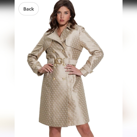 NWT Guess Diletta Logo Trench Coat - Picture 2 of 6
